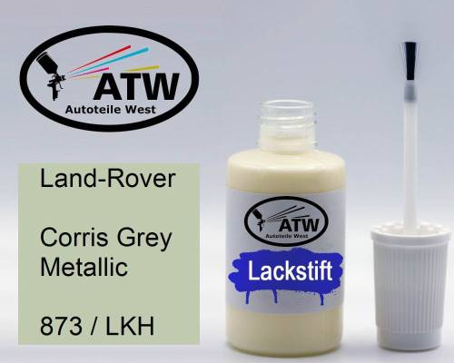 Land-Rover, Corris Grey Metallic, 873 / LKH: 20ml Lackstift, von ATW Autoteile West.